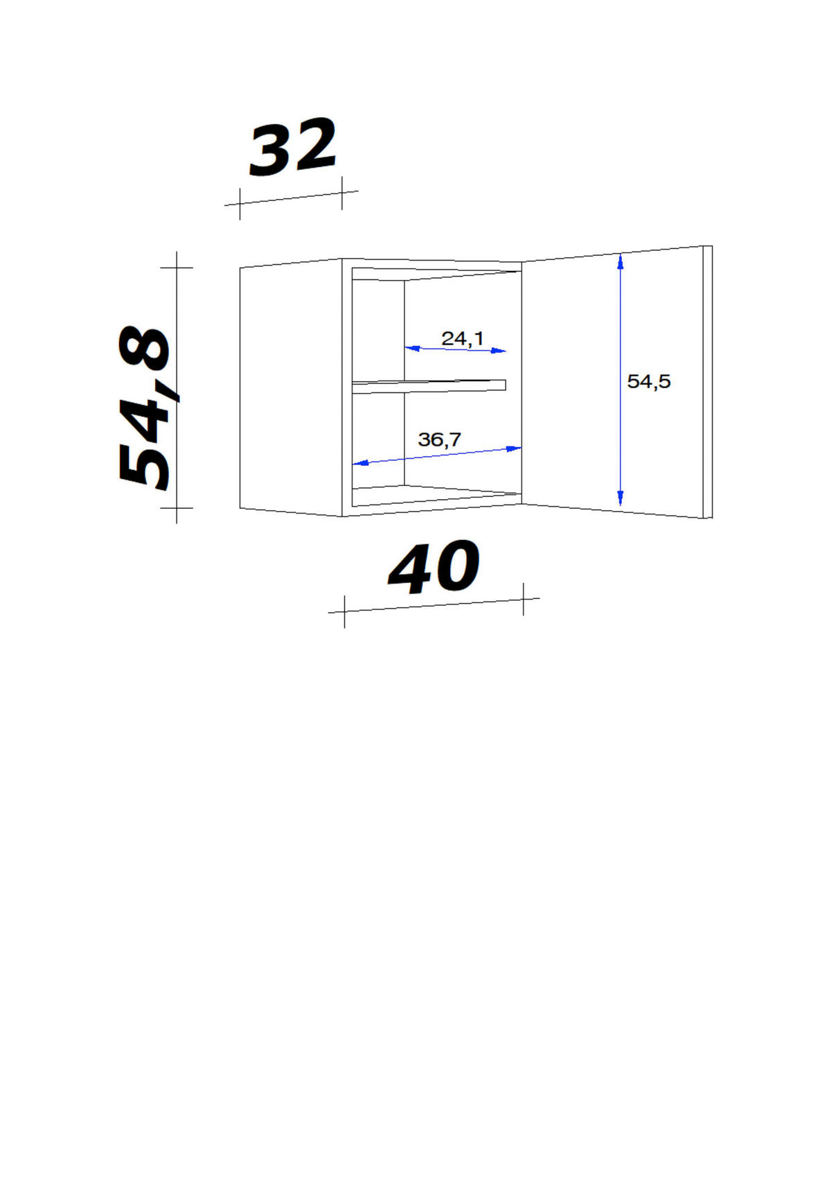 Hängeschrank Elva anthrazit strukturiert B/H/T: ca. 40x54,8x32 cm Elva - Eiche/anthrazit (40,00/54,80/32,00cm) - Flex-Well