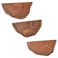 Wandregal 3er.-Set. Akazie Nachbildung B/H/T: ca. 47x4x25 cm 3er.-Set. - (47,00/4,00/25,00cm) - Wohnling