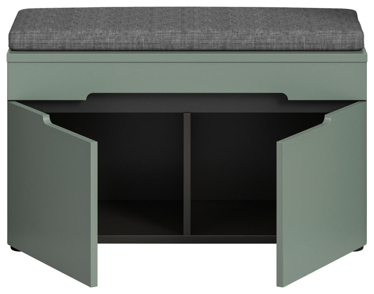 Sitzbank Canu grün basaltgrau Nachbildung B/H/T: ca. 80x45x37 cm Canu - basaltgrau/grün (80,00/45,00/37,00cm) - xonox.home
