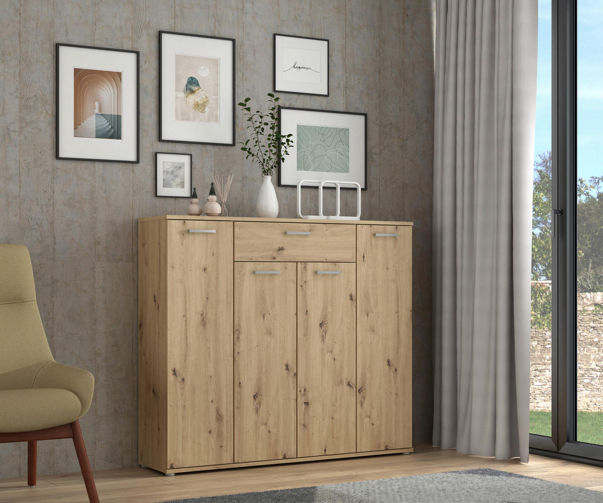 Kommode  Eiche Artisan Nachbildung B/H/T: ca. 139x121x35 cm Rypsyma_Kommode RPSK341-D78 - Eiche (139,00/121,00/35,00cm)