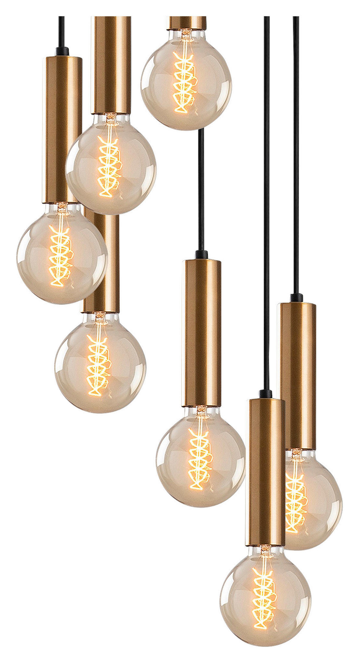 Opviq Pendelleuchte Tempo bronze Metall B/H/T/L/D: ca. 40x136x40x40x40 cm E27 7 Brennstellen Tempo - bronze (40,00/40,00/136,00cm) - Opviq