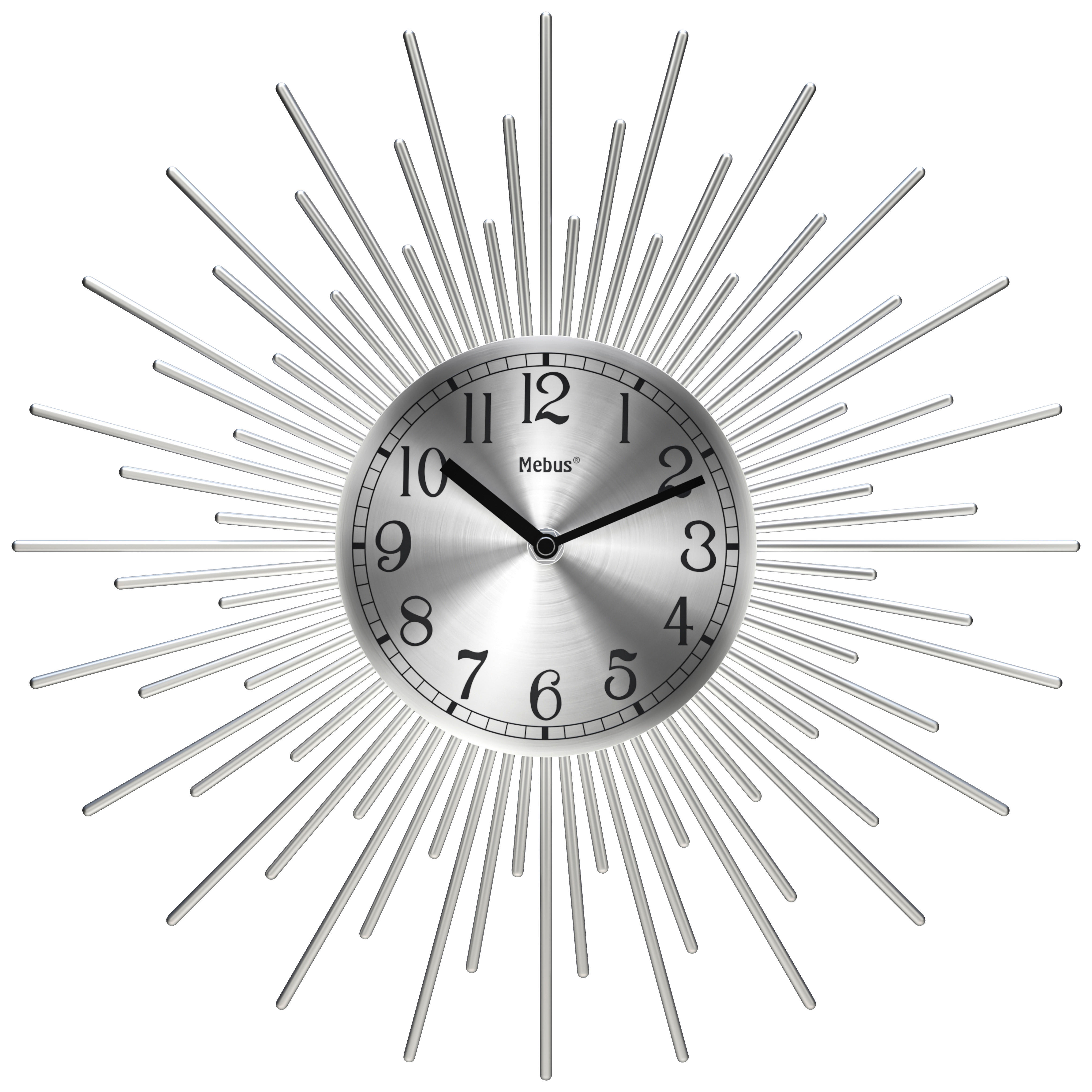 Mebus Wanduhr silber D: ca. 25 cm Wanduhr_Quarz - silber (25,00cm) - Mebus