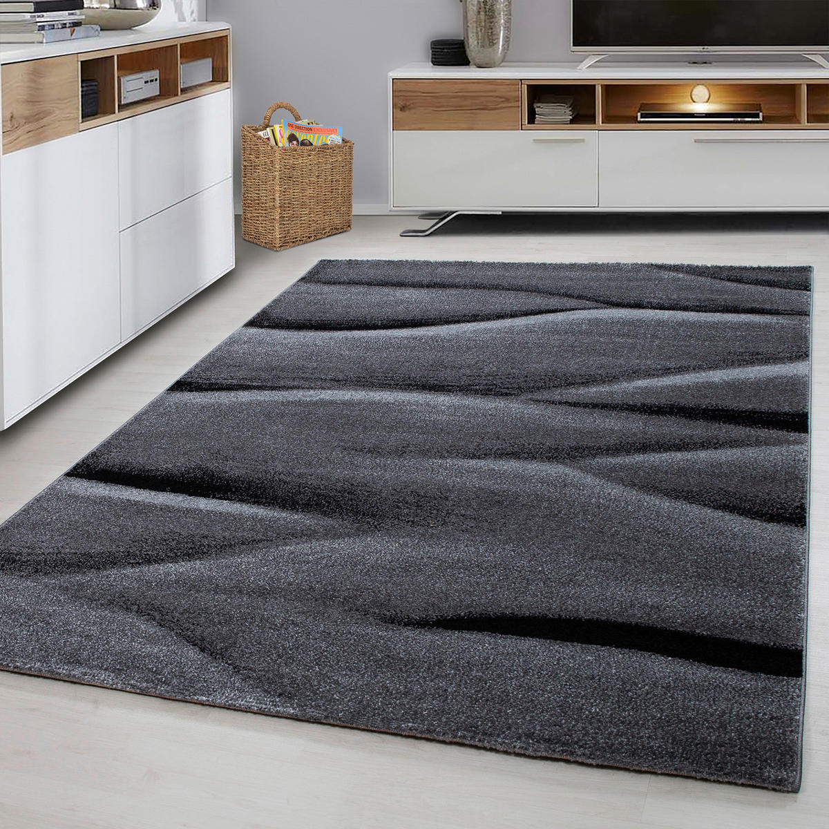 Ayyildiz Teppich LUCCA schwarz B/L: ca. 80x150 cm LUCCA - schwarz (80,00/150,00cm) - Ayyildiz