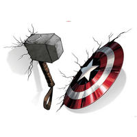 Komar Wandtattoo Avengers Hammer & Shield Disney Avengers Hammer & Shield B/L: ca. 100x70 cm Avengers Hammer & Shield - (100,00/70,00cm) - Komar