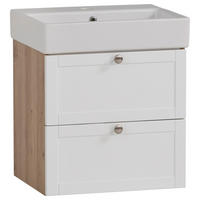 Waschbeckenunterschrank Jesper Eiche Artisan Nachbildung weiß matt B/H/T: ca. 50x57x40 cm Jesper - Eiche/weiß (50,00/57,00/40,00cm) - Möbelpartner