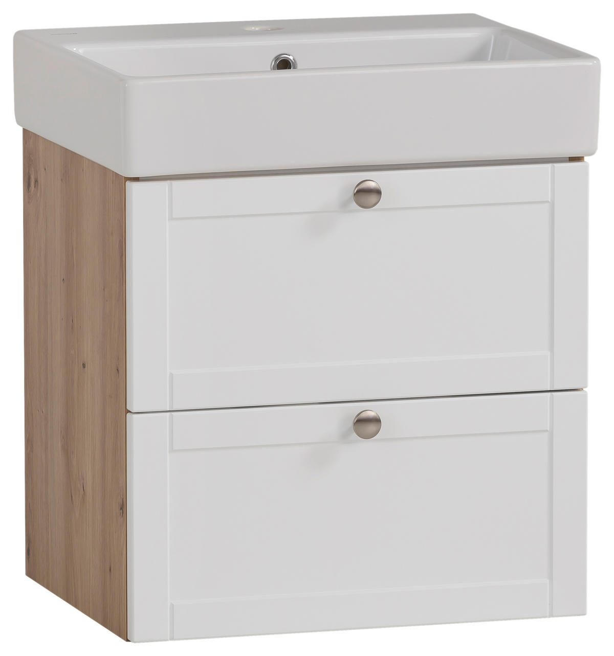 Waschbeckenunterschrank Jesper Eiche Artisan Nachbildung weiß matt B/H/T: ca. 50x57x40 cm Jesper - Eiche/weiß (50,00/57,00/40,00cm) - Möbelpartner