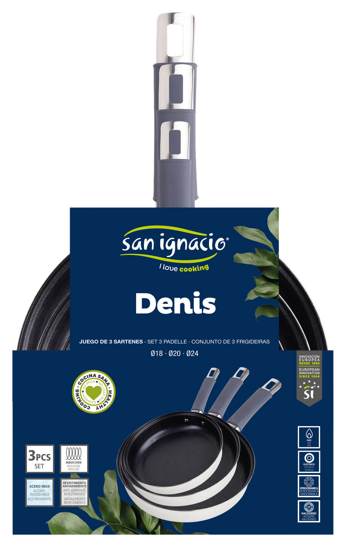 SAN IGNACIO Pfannenset Denis schwarz Edelstahl Denis - schwarz/silber - SAN IGNACIO