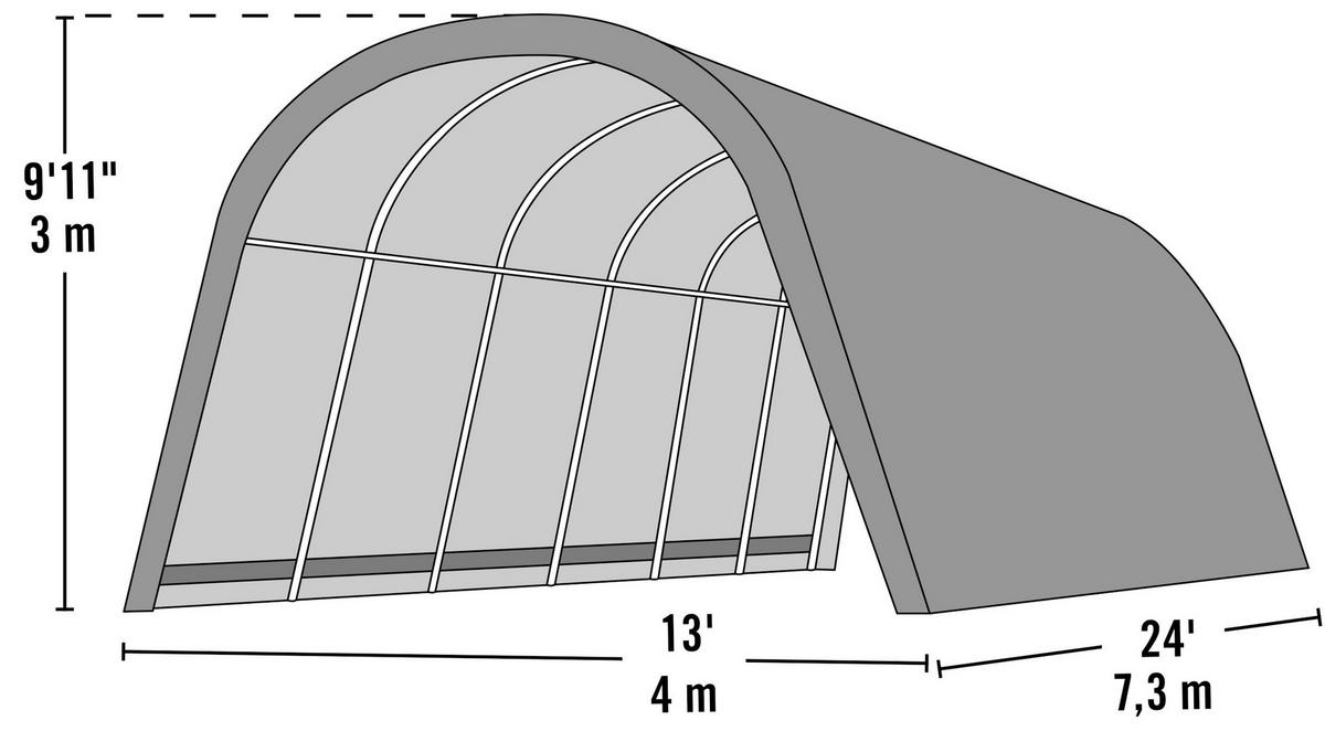 ShelterLogic Weidezelt Run-In-Shed B/H/T: ca. 400x300x730 cm Run-In-Shed - grün (400,00/300,00/730,00cm) - ShelterLogic
