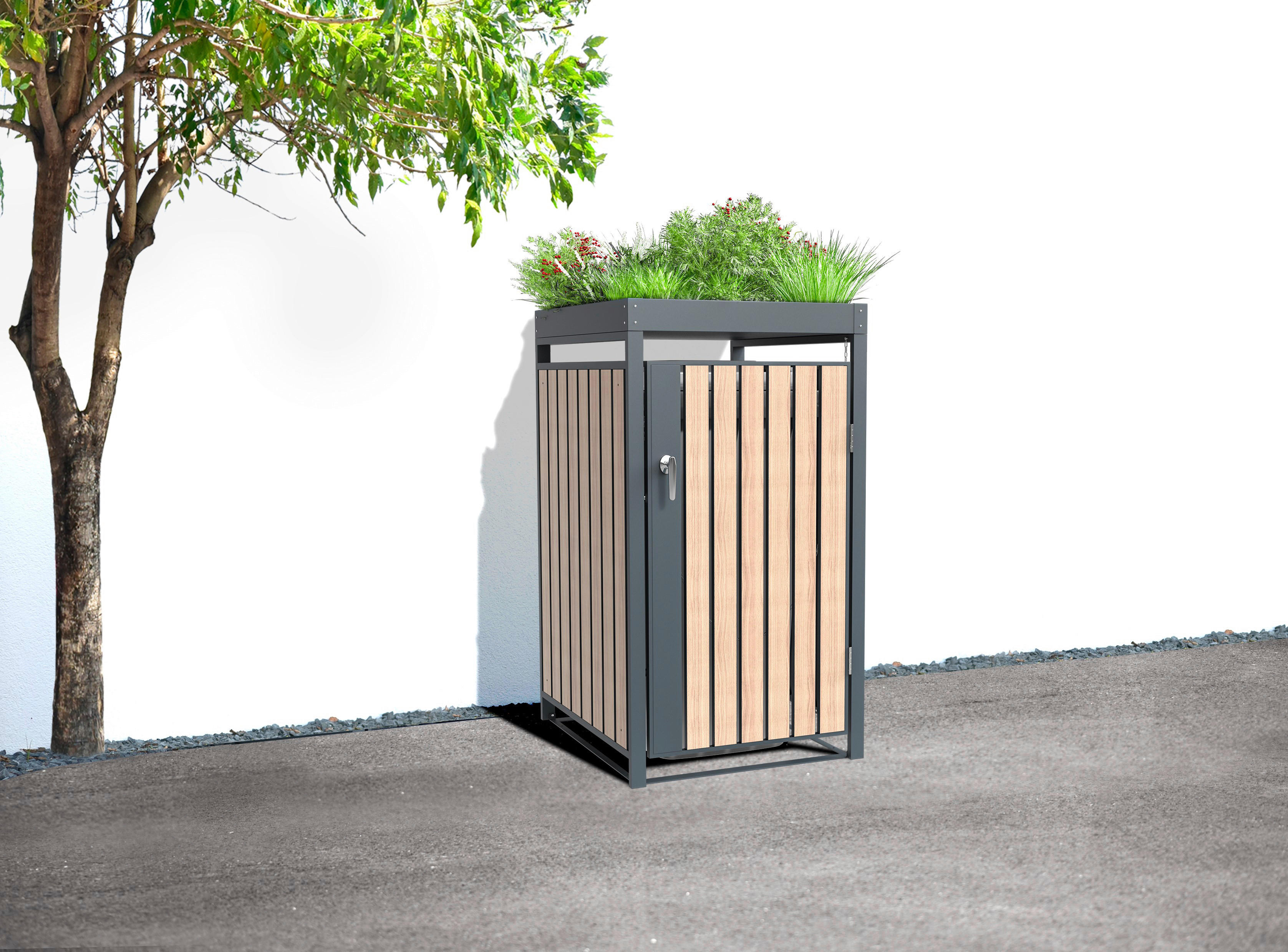 Westmann Mülltonnenbox Planta braun B/H/L: ca. 68x124x84 cm Planta - braun (84,00/68,00/124,00cm) - Westmann