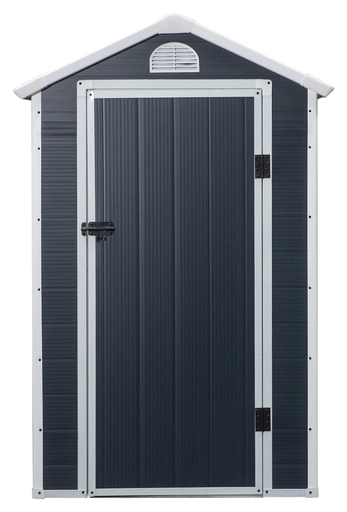 Outsunny Gartenhaus grau B/H/L: ca. 104x204x134 cm Gartenhaus_mit_Lüftungsfenster - grau (134,00/104,00/204,00cm) - Outsunny