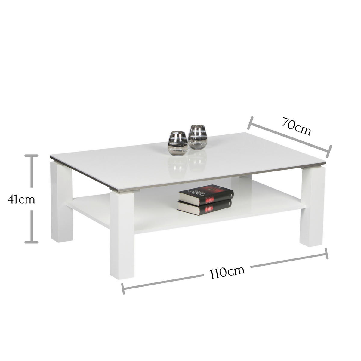 Couchtisch weiß hochglänzend B/H/T: ca. 110x41x70 cm Romy_83-606-13_Couchtisch - weiß (110,00/41,00/70,00cm)