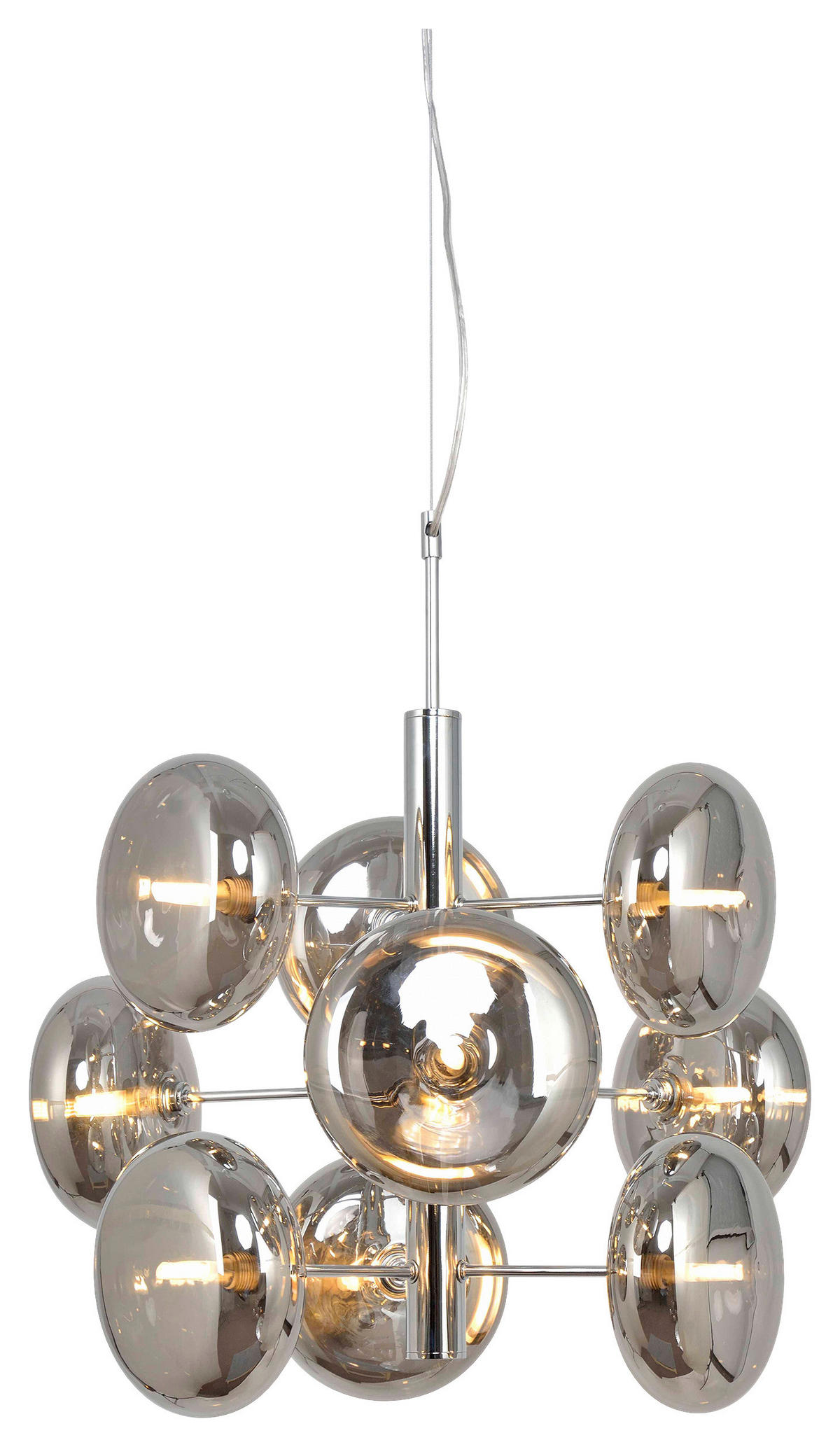 Näve Leuchten Pendelleuchte 7092897 Chrom Metall Glas B/H/T: ca. 53x55x53 cm G9 9 Brennstellen Orion - Chrom (53,00/55,00/53,00cm) - Näve Leuchten