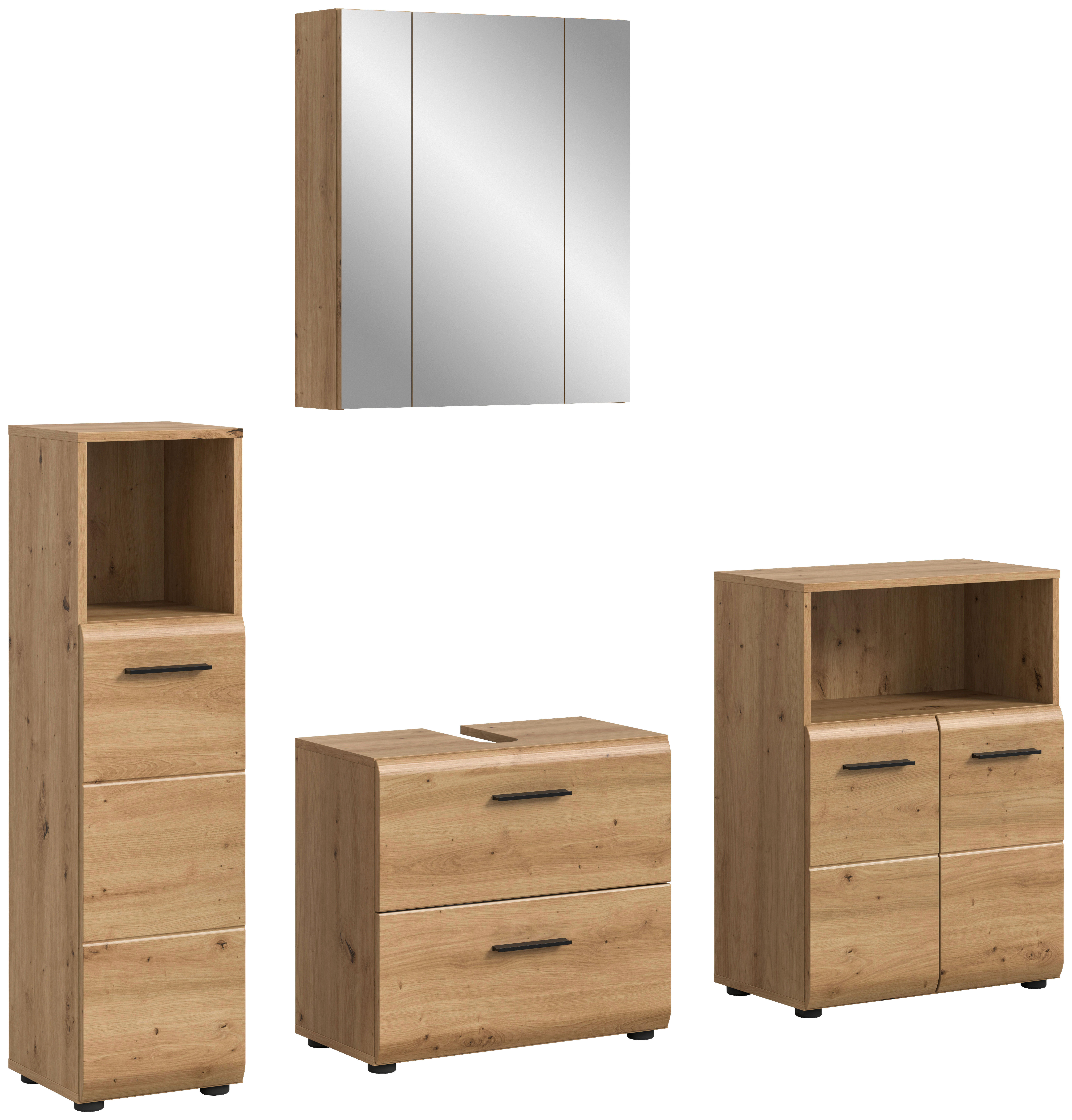 Badezimmer-Set Ice Artisan Oak Nachbildung B/H/T: ca. 180x185x30 cm Ice - (180,00/185,00/30,00cm) - xonox.home