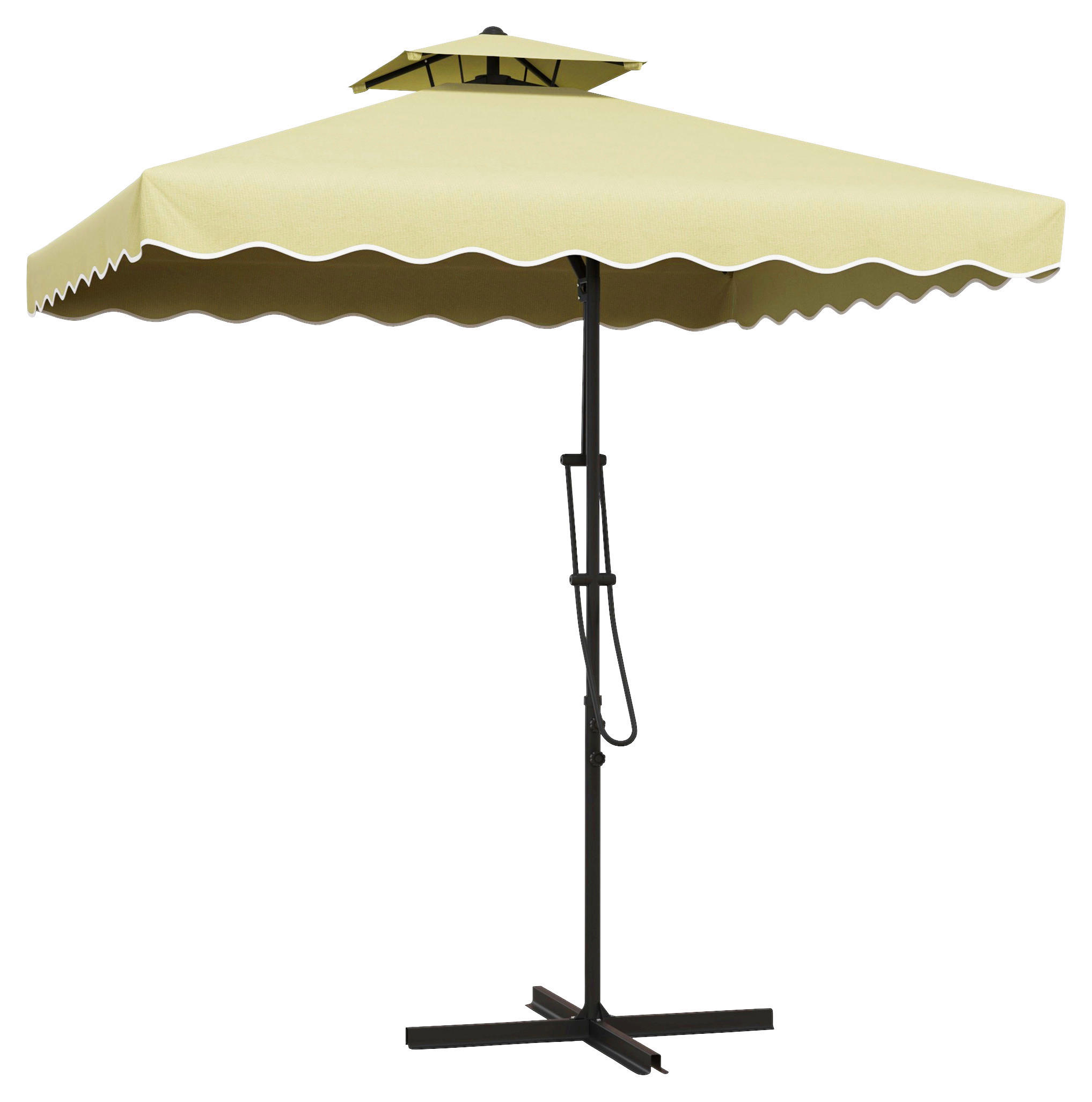 Outsunny Sonnenschirm beige Polyester B/H/L: ca. 243x251x243 cm Sonnenschirm - beige (243,00/243,00/251,00cm) - Outsunny
