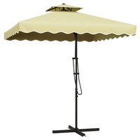 Outsunny Sonnenschirm beige Polyester B/H/L: ca. 243x251x243 cm Sonnenschirm - beige (243,00/243,00/251,00cm) - Outsunny
