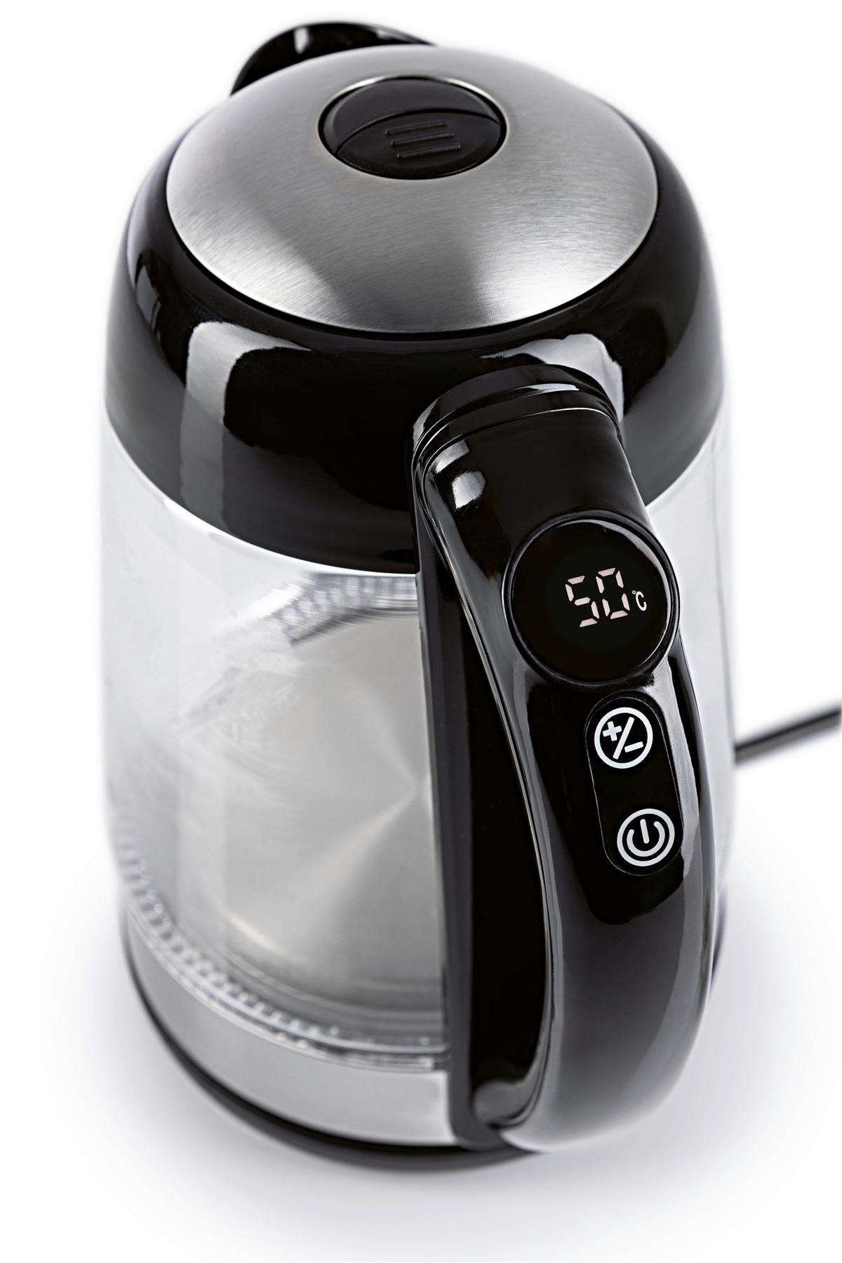 GOURMETmaxx Wasserkocher LED-Wasserkocher_Glas - schwarz (22,00/18,70/25,00cm) - GOURMETmaxx