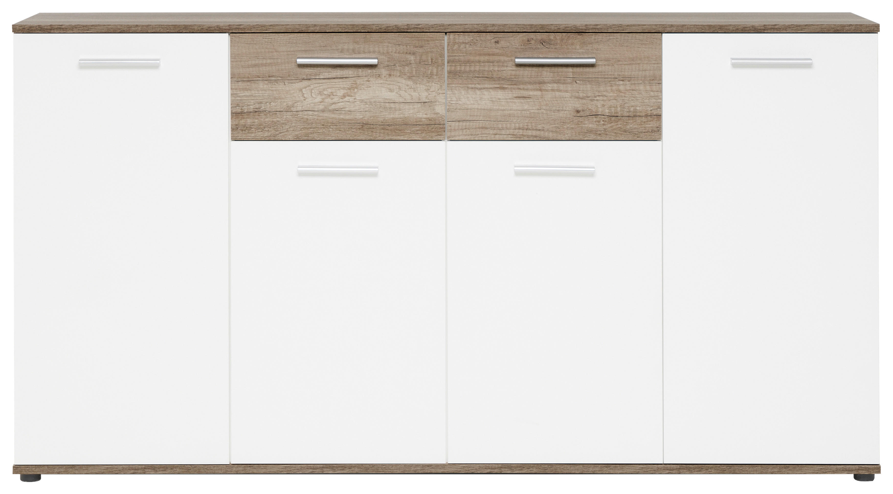 Kommode Jacky 3 B/H/T: ca. 160x85x35 cm Jacky 3 - Eiche/weiß (160,00/85,00/35,00cm)