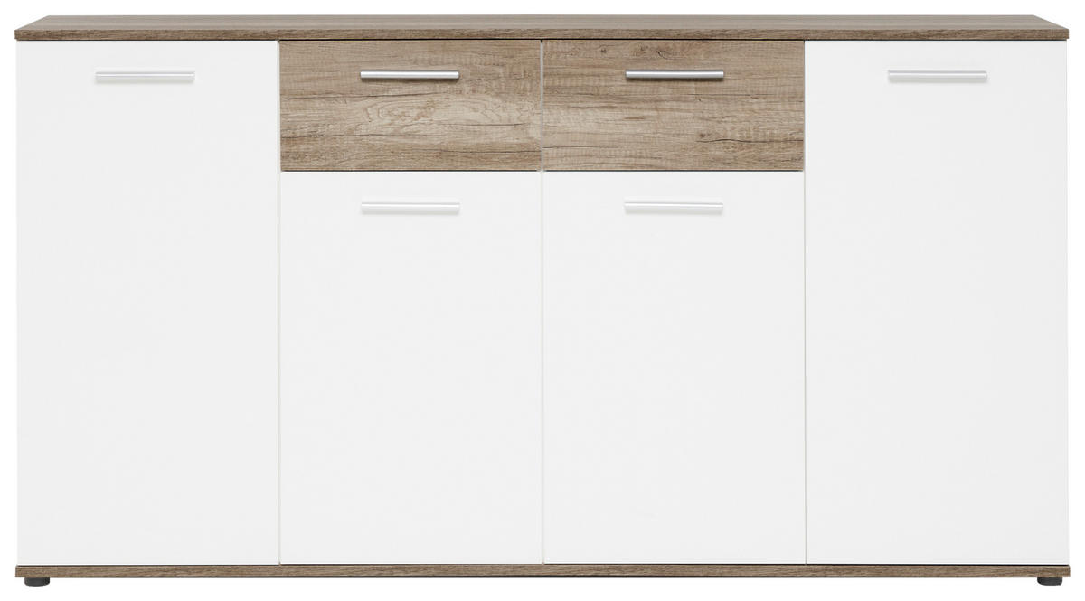 Kommode Jacky 3 B/H/T: ca. 160x85x35 cm Jacky 3 - Eiche/weiß (160,00/85,00/35,00cm)