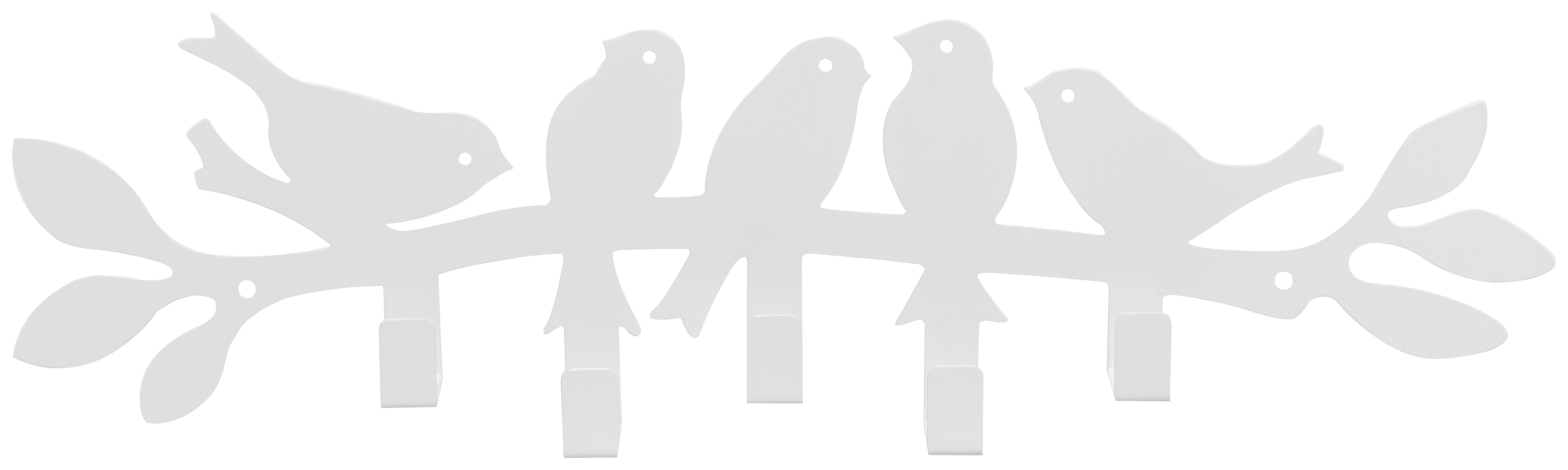 Garderobenleiste Birds weiß Metall B/H/T: ca. 48x14x4 cm Birds - weiß (48,00/14,00/4,00cm)