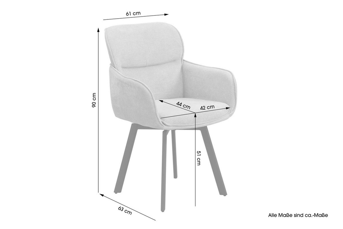 Stuhl RICO schwarz taupe Metall Stoff B/H/T: ca. 61x90x63 cm RICO - schwarz/taupe (61,00/90,00/63,00cm) - byLIVING