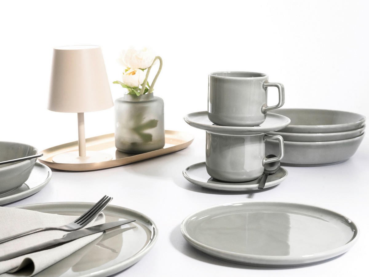 CreaTable Kombiservice Chef Collection grau Porzellan 30 tlg. Chef Collection - grau - CreaTable