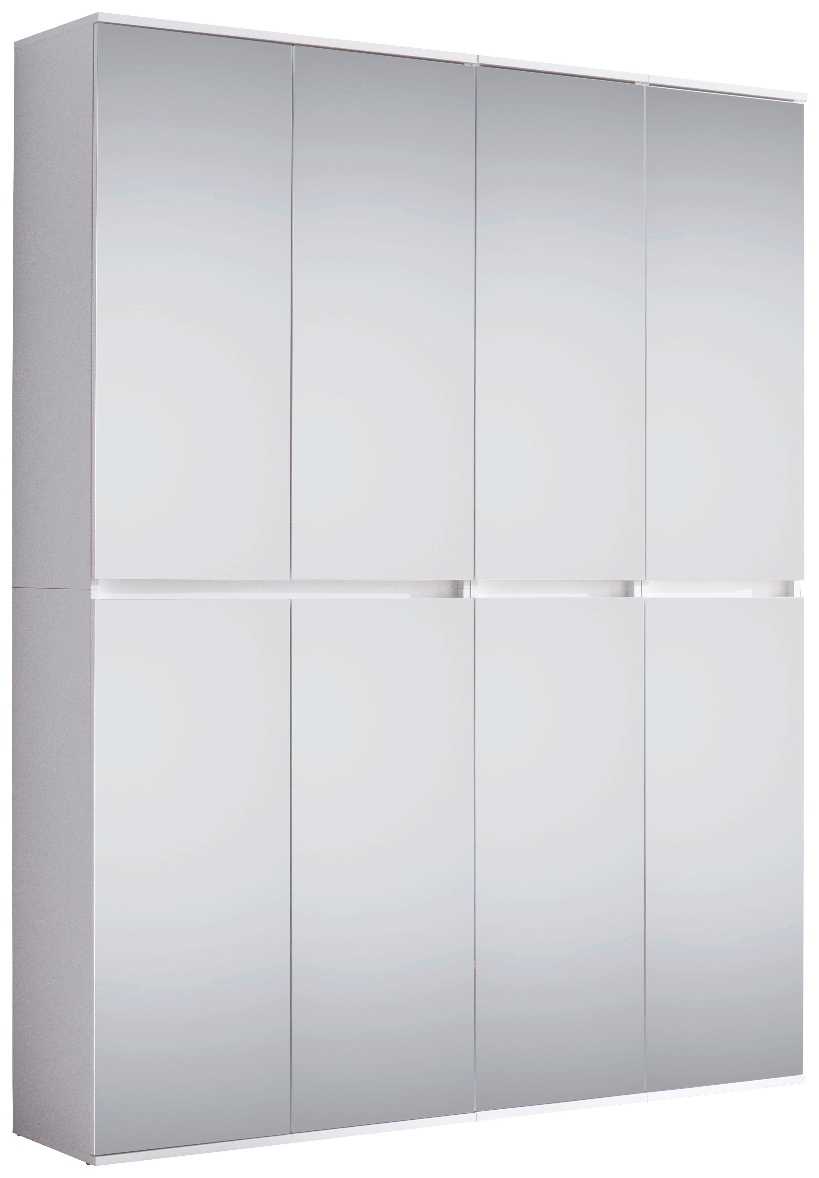 Garderobenschrank Mirror weiß B/H/T: ca. 148x191x34 cm Mirror - weiß (148,00/191,00/34,00cm) - Trendteam