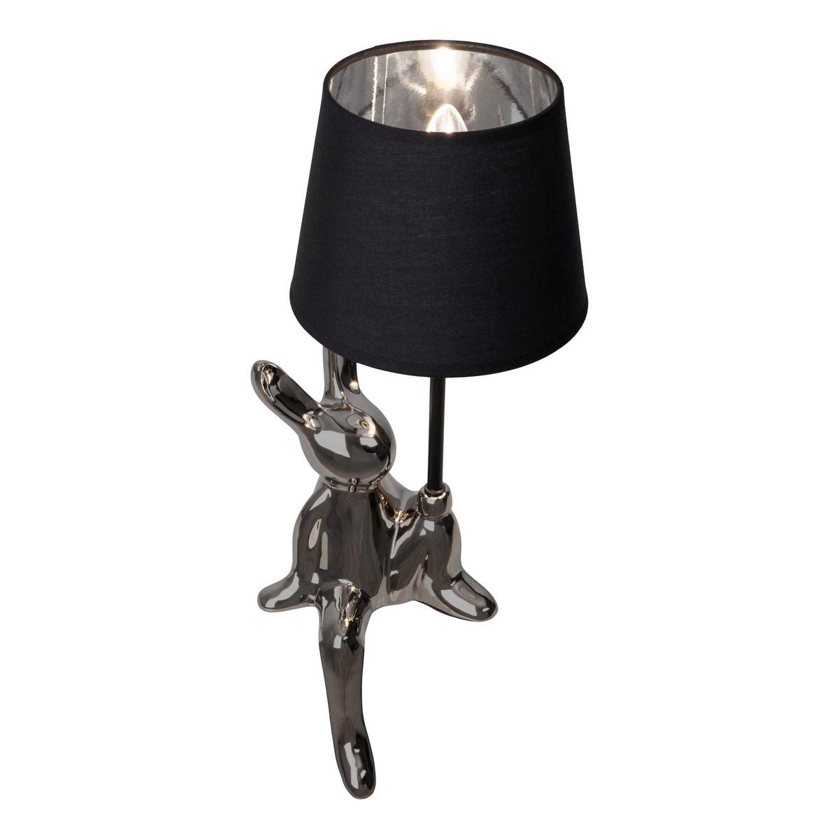Näve Leuchten Tischleuchte silber Keramik B/H/T/D: ca. 18x45x18x18 cm E14 1 Brennstellen HELGE - silber (18,00/45,00/18,00cm) - Näve Leuchten