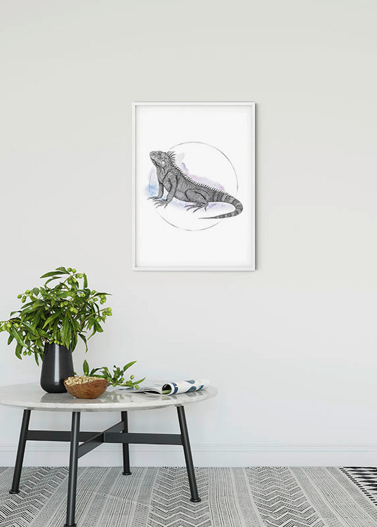 Komar Poster Iguana Watercolor Tiere B/L: ca. 50x70 cm Iguana Watercolor - (50,00/70,00cm) - Komar