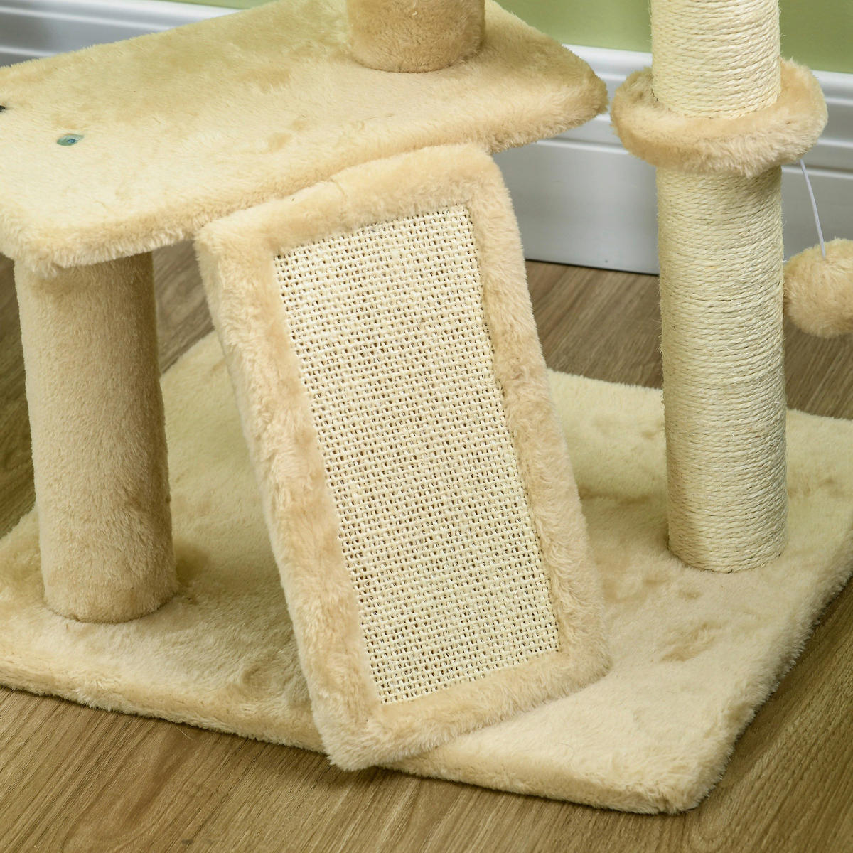 PawHut Kratzbaum beige Spanplatte B/H/L: ca. 40x116x45 cm Kratzbaum - beige (45,00/40,00/116,00cm) - PawHut