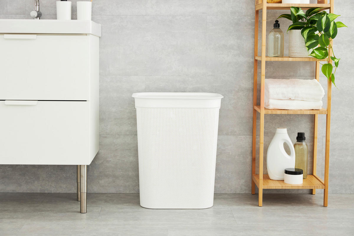 Rotho Wäschebox weiß B/H/L: ca. 34x52,9x43,1 cm Wäschebox_Brisen 50l - weiß (43,10/34,00/52,90cm) - Rotho
