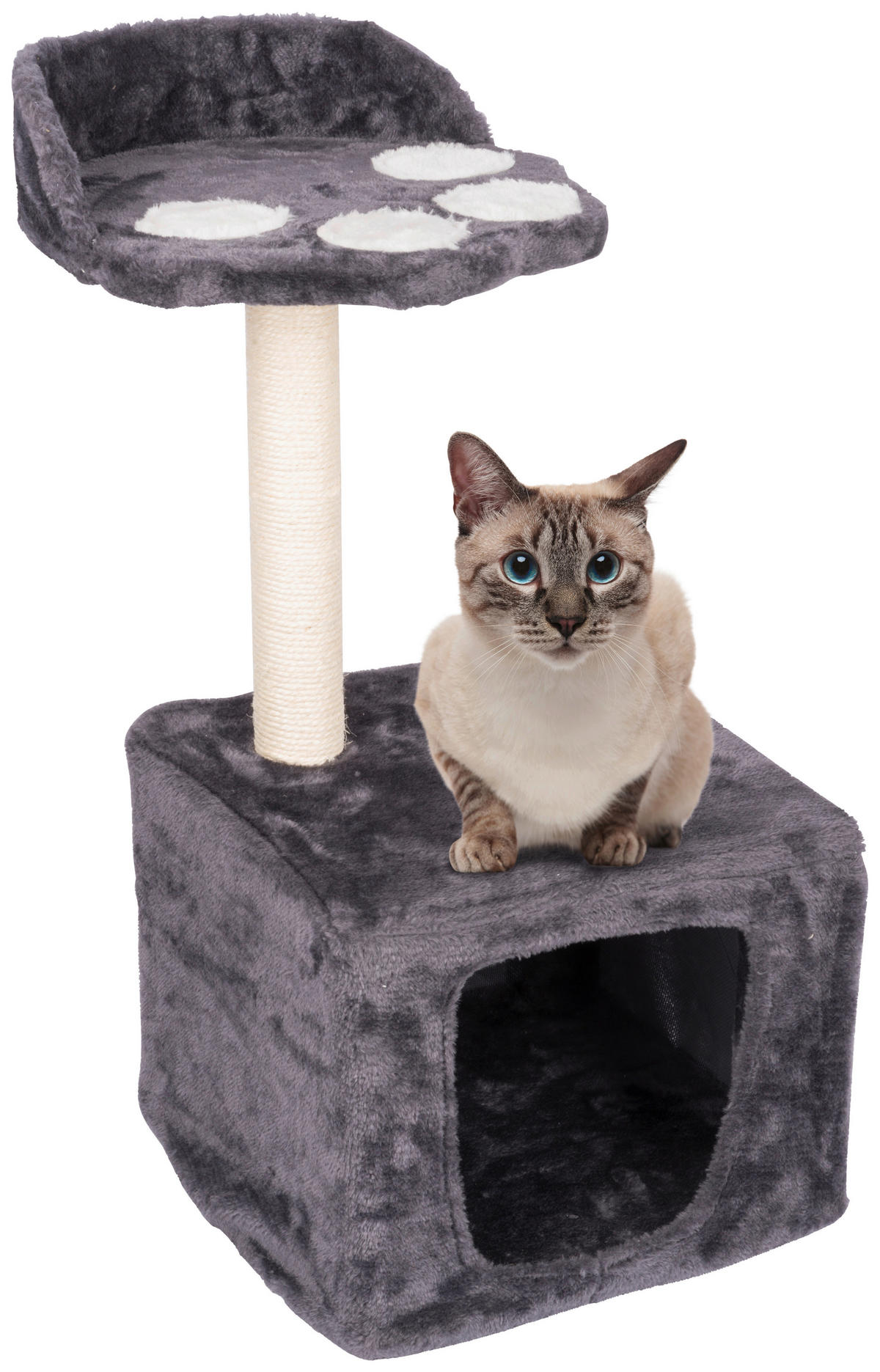 Katzenkratzbaum dunkelgrau Sisal B/H/T: ca. 68x30x30 cm Katzenkratzbaum - dunkelgrau (68,00/30,00/30,00cm)