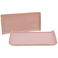 CreaTable Servierplatte NATURE COLLECTION rosa Steinzeug B/L: ca. 165x33 cm NATURE COLLECTION - rosa (165,00/33,00cm) - CreaTable