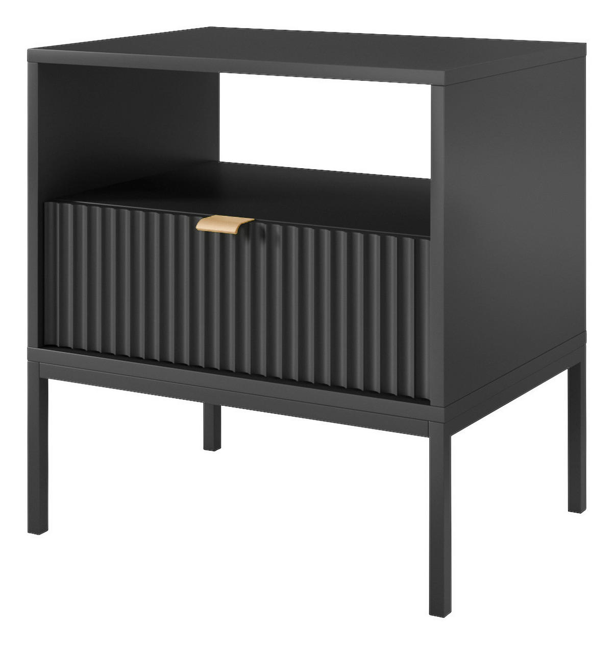 Nachtkonsole NACHTTISCH AURA AU07 schwarz B/H/T: ca. 54x56x39 cm NACHTTISCH AURA AU07 - gold/schwarz (54,00/56,00/39,00cm) - WIPMEB