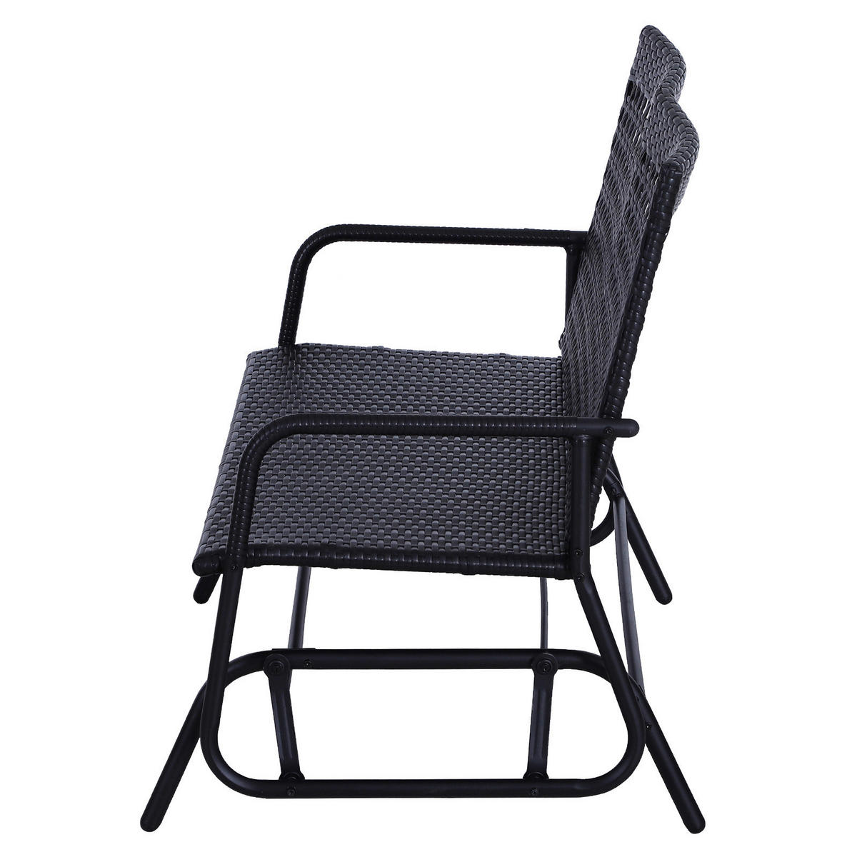 Outsunny Schaukelbank schwarz Metall B/H/L: ca. 76x90x120 cm Schaukelbank - schwarz (120,00/76,00/90,00cm) - Outsunny