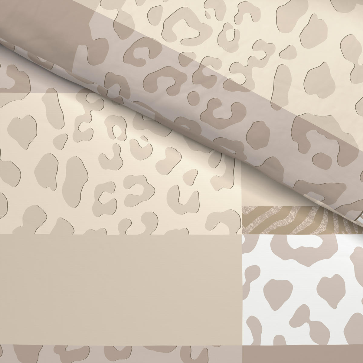 Baumwoll Bettwäsche Cotton touch Bettwäsche_Cotton-Touch Leo - beige/braun (135,00/200,00cm) - Sensation