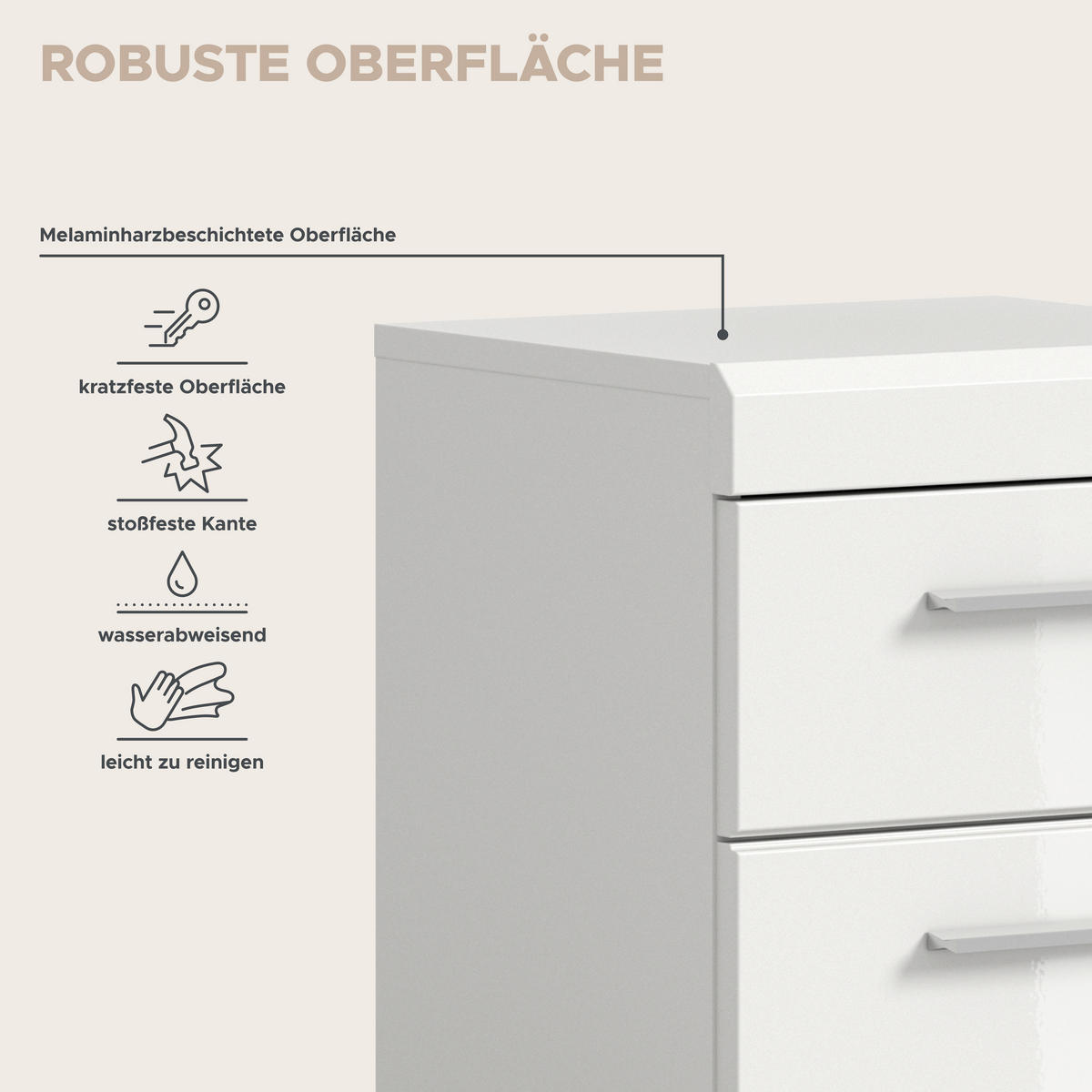 Schrank Scout weiß weiß Hochglanz B/H/T: ca. 37x88x31 cm Scout - weiß (37,00/88,00/31,00cm) - xonox.home