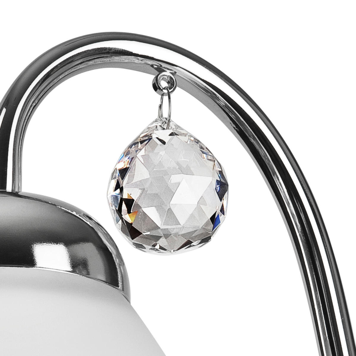 Lamkur Wandleuchte MIRANDA 43586 Chrom Metall Glas H/L: ca. 20x14 cm E27 1 Brennstellen Miranda - Chrom (14,00cm) - Lamkur