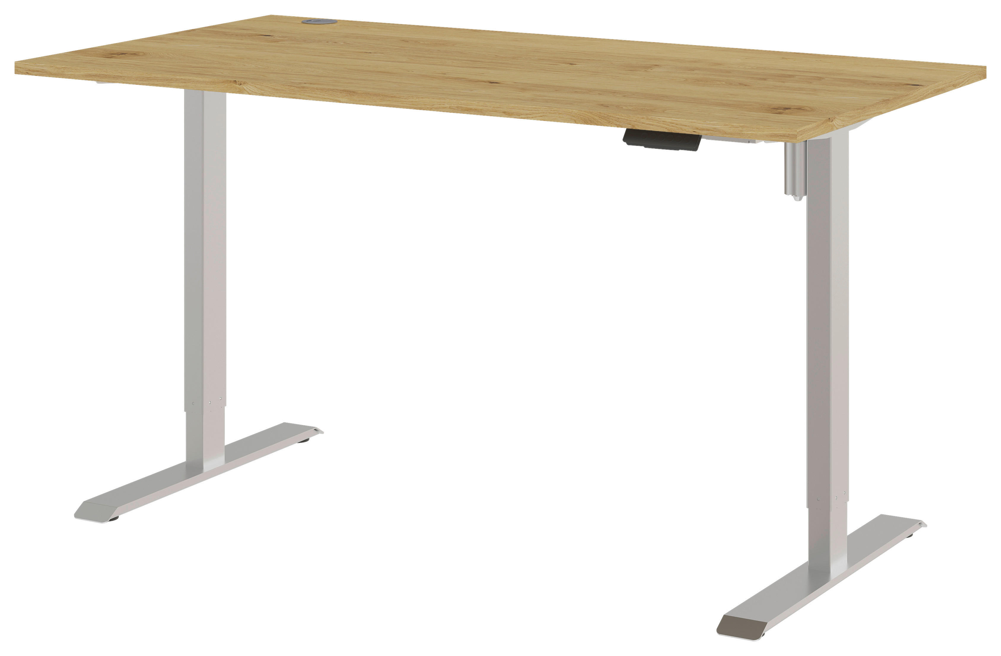 höhenverstellbarer Schreibtisch  Eiche Artisan Nachbildung weiß B/H/T: ca. 120x116x80 cm Princeton_Schreibtisch 377-118 - Eiche/weiß (120,00/116,00/80,00cm)