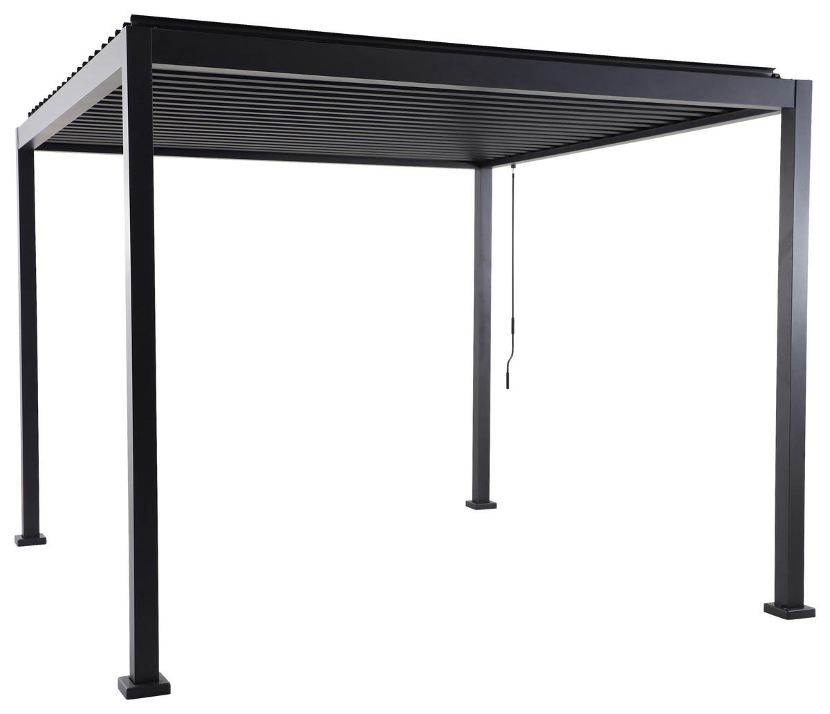 Pergola dunkelgrau Stahlrohr B/H/L: ca. 300x236x300 cm Pergola_mit_Lamellendach - dunkelgrau (300,00/300,00/236,00cm)