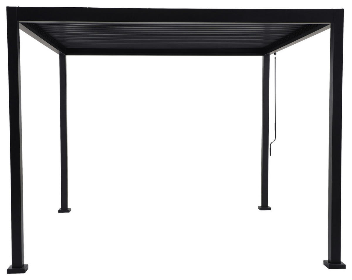 Pergola dunkelgrau Stahlrohr B/H/L: ca. 300x236x300 cm Pergola_mit_Lamellendach - dunkelgrau (300,00/300,00/236,00cm)