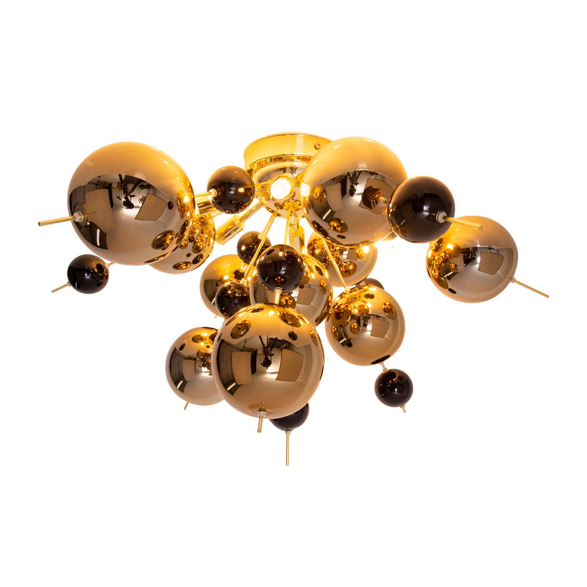 Näve Leuchten Deckenleuchte 1085158 gold Glas Metall B/H/T: ca. 57x38x57 cm G9 6 Brennstellen Explosion - gold (57,00/38,00/57,00cm) - Näve Leuchten