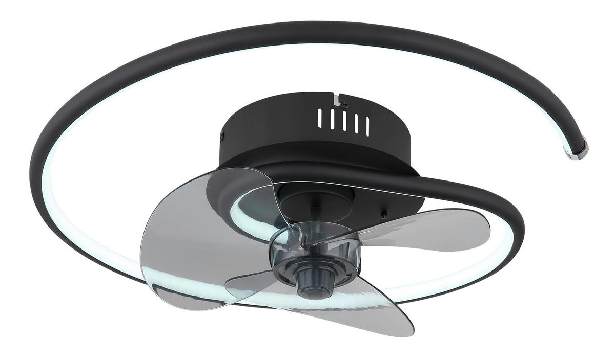 GLOBO Deckenventilator Opal schwarz H/D: ca. 13,9x45 cm max. 30 W KOREN - schwarz/Opal (45,00/13,90cm) - GLOBO