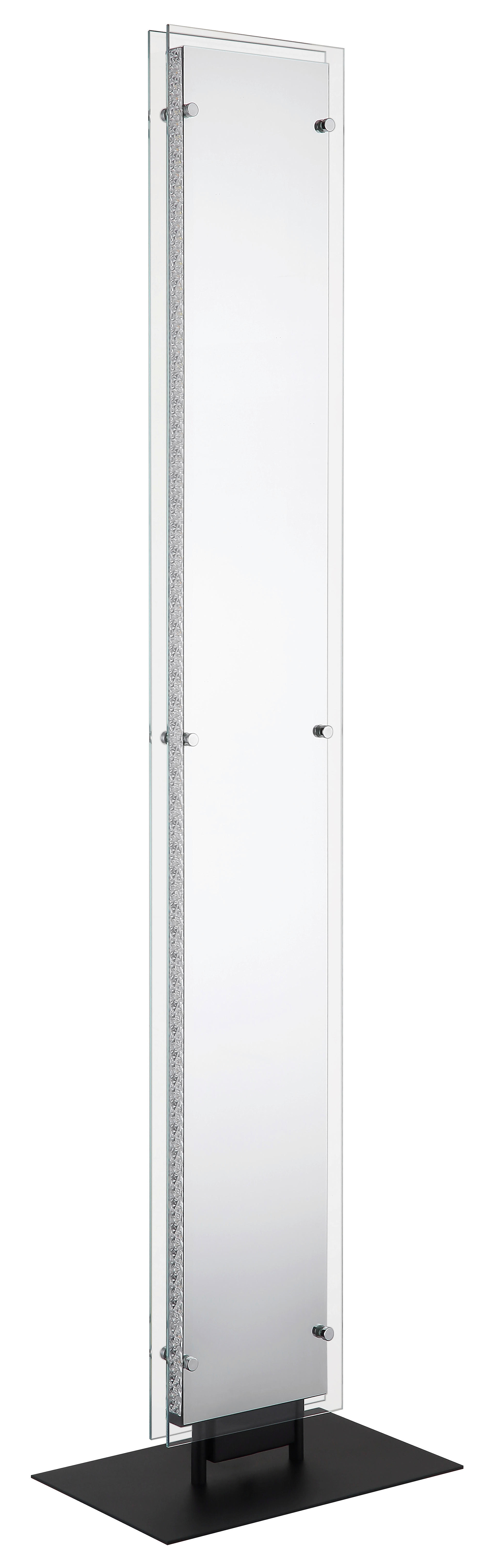 GLOBO Stehleuchte schwarz klar Kunststoff Aluminium Glas B/H/L: ca. 20x117x30 cm 1 Brennstellen Mirrora - klar/schwarz (30,00/20,00/117,00cm) - GLOBO