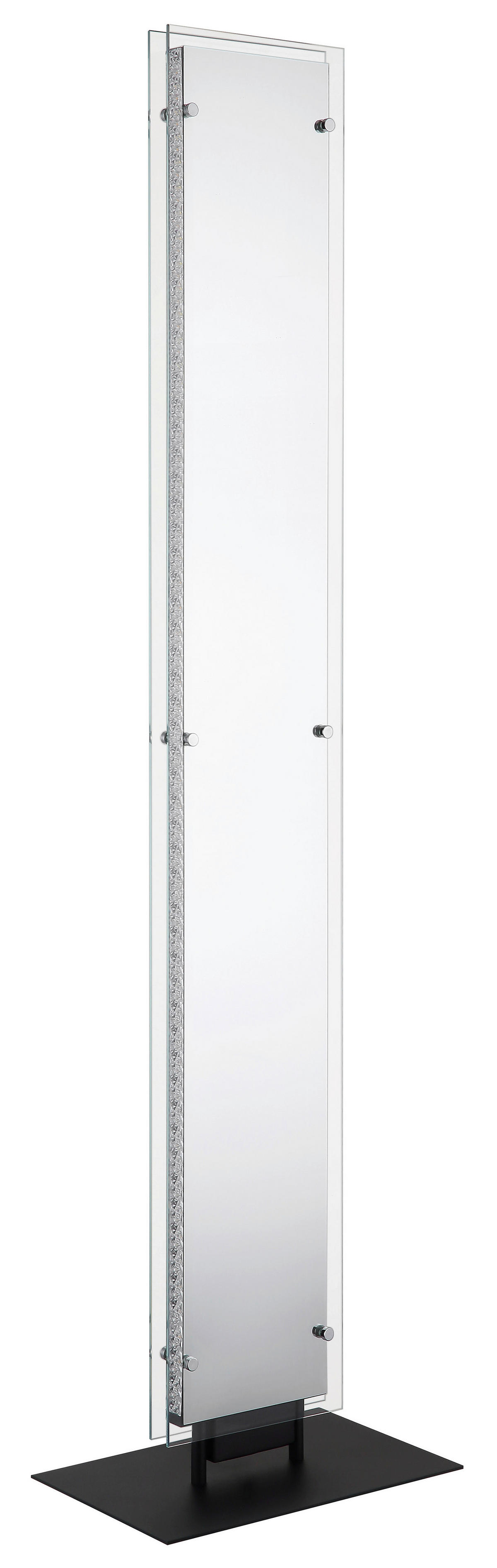 GLOBO Stehleuchte schwarz klar Kunststoff Aluminium Glas B/H/L: ca. 20x117x30 cm 1 Brennstellen Mirrora - klar/schwarz (30,00/20,00/117,00cm) - GLOBO