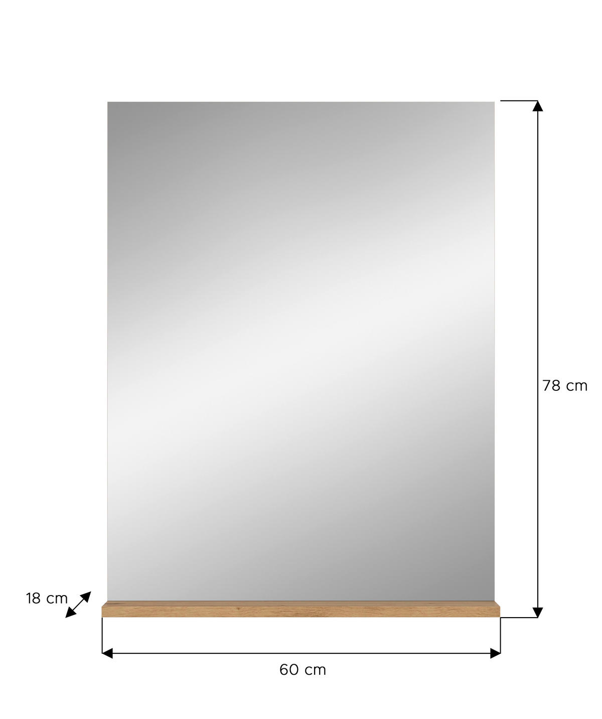 Badspiegel Scout Eiche Artisan Nachbildung salbei Nachbildung B/H/T: ca. 60x79x18 cm Scout - Eiche/salbei (60,00/79,00/18,00cm) - xonox.home