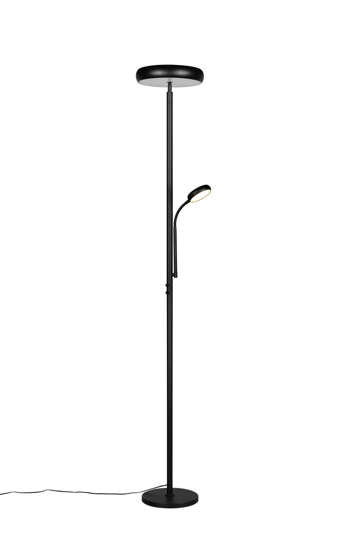Reality LED Stehleuchte mattschwarz Metall H: ca. 183 cm 1 Brennstellen Palermo - mattschwarz (183,00cm) - Reality