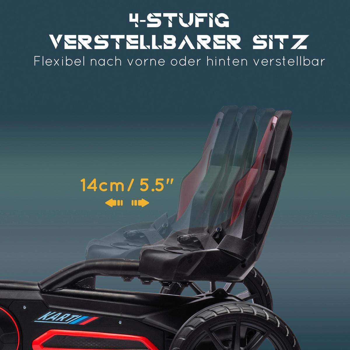HOMCOM Go Kart rot B/H/L: ca. 58x58,5x100 cm Go Kart - rot (100,00/58,00/58,50cm) - HOMCOM