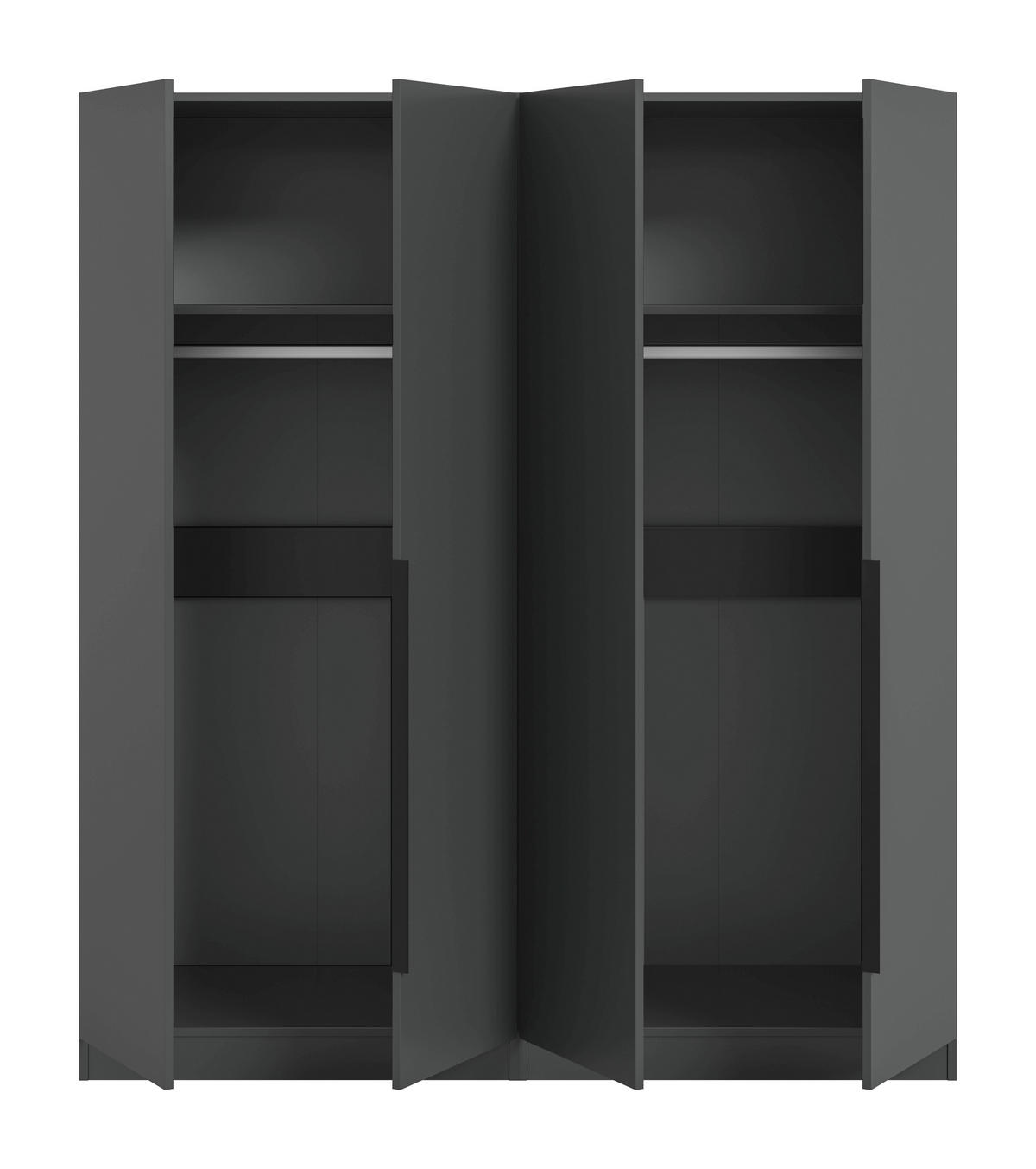 Kleiderschrank KOPENHAGEN anthrazit B/H/T: ca. 160x181x52 cm KOPENHAGEN - anthrazit (160,00/181,00/52,00cm) - xonox.home