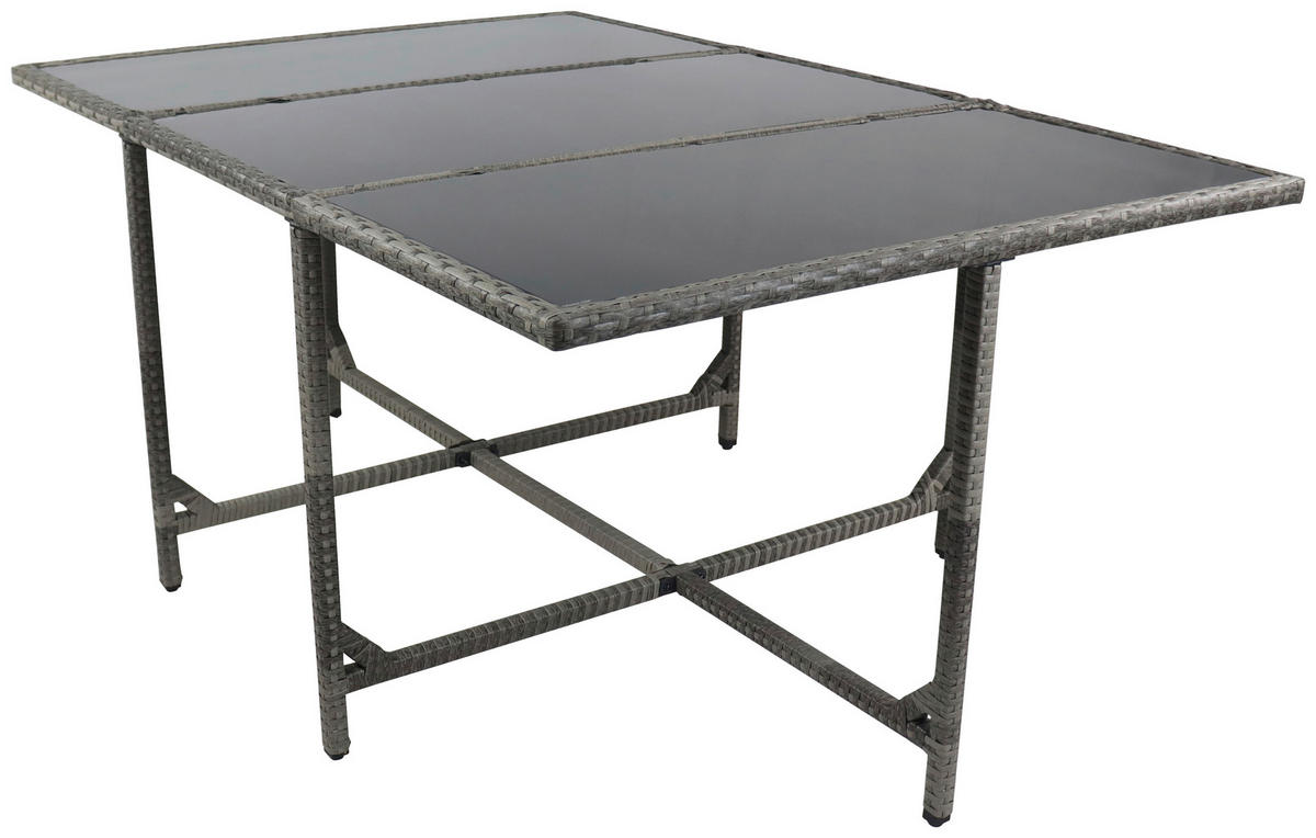 VCM Gartentisch Raloso grau Rattan B/H/L: ca. 170x74x110 cm Raloso - grau (110,00/170,00/74,00cm) - VCM