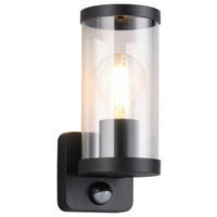 Reality Wandleuchte Bonito R21599132 schwarz transparent Metall Kunststoff B/H/T: ca. 9,5x23x12 cm E27 1 Brennstellen Bonito - schwarz/transparent (9,50/23,00/12,00cm) - Reality